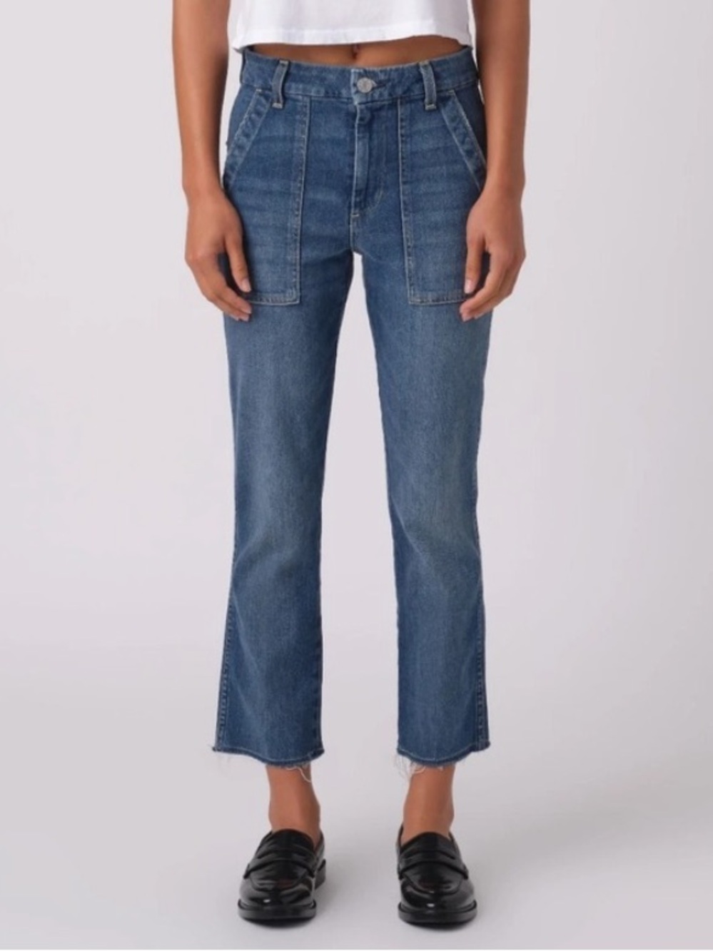 AMO Women’s Easy Army Trousers Crop Straight Denim Jeans in Graceful Size 30